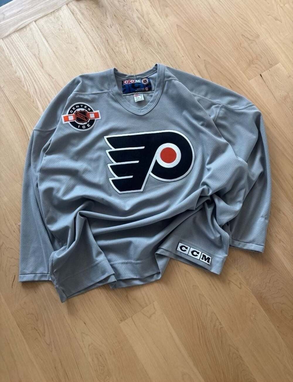 Vintage CCM Philadelphia Flyers NHL Center Ice Grey Practice Jersey Size XXL